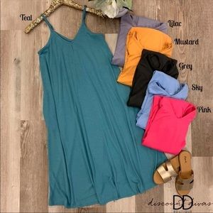 *Pink* Zenana midi tank dress with pockets